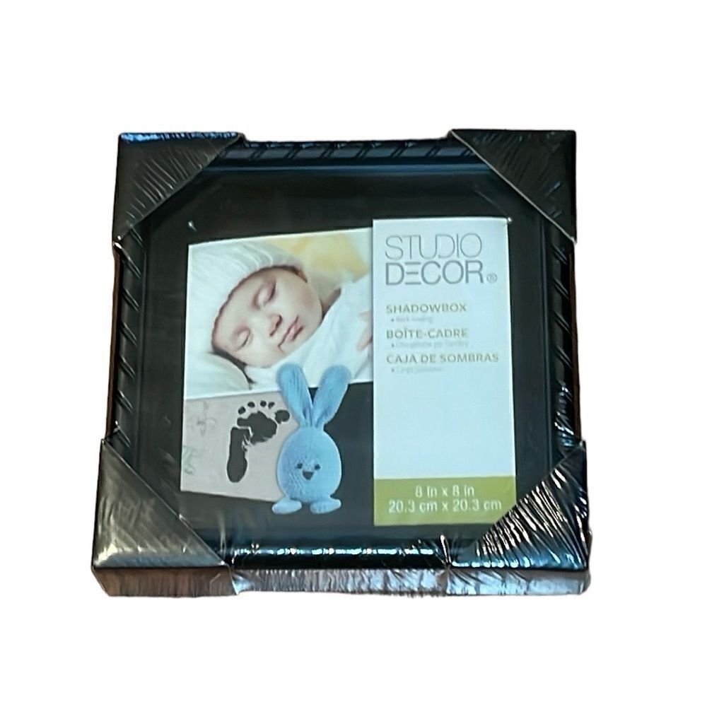 New! Black 8” X 8” Shadow Box, picture frame, memory box, Studio Decor